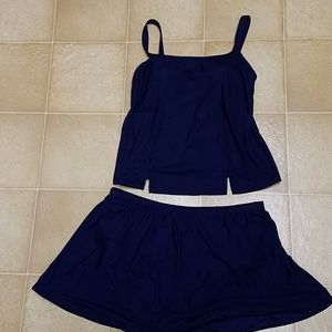 Woman Within Dark Blue Swim Coverup Set